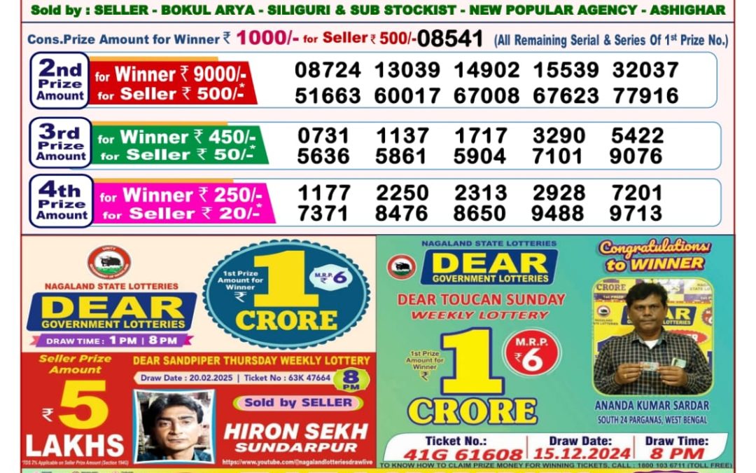 Nagaland State Lottery Result Today 8 PM 12-03-2025